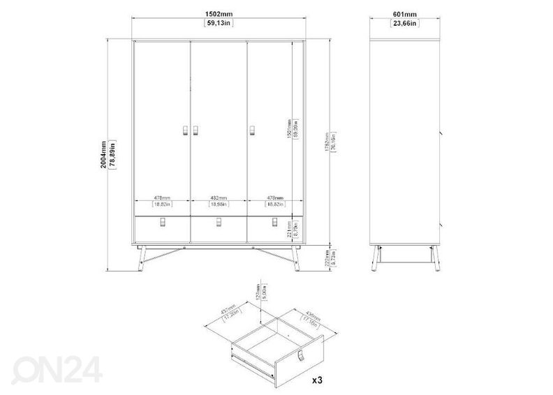 Vaatekaappi Ry 150 cm kuvasuurennos
