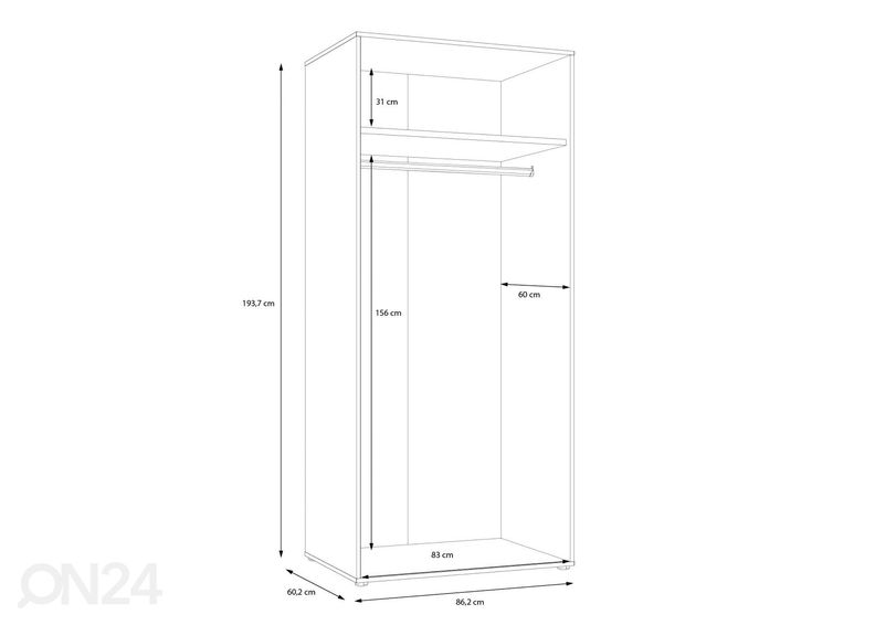 Vaatekaappi Tommy 86 cm kuvasuurennos