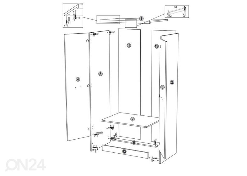 Vaatekaappi Top mix 60 cm kuvasuurennos