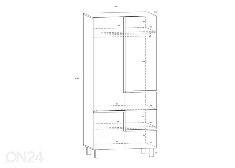 Vaatekaappi Youghal 90 cm kuvasuurennos