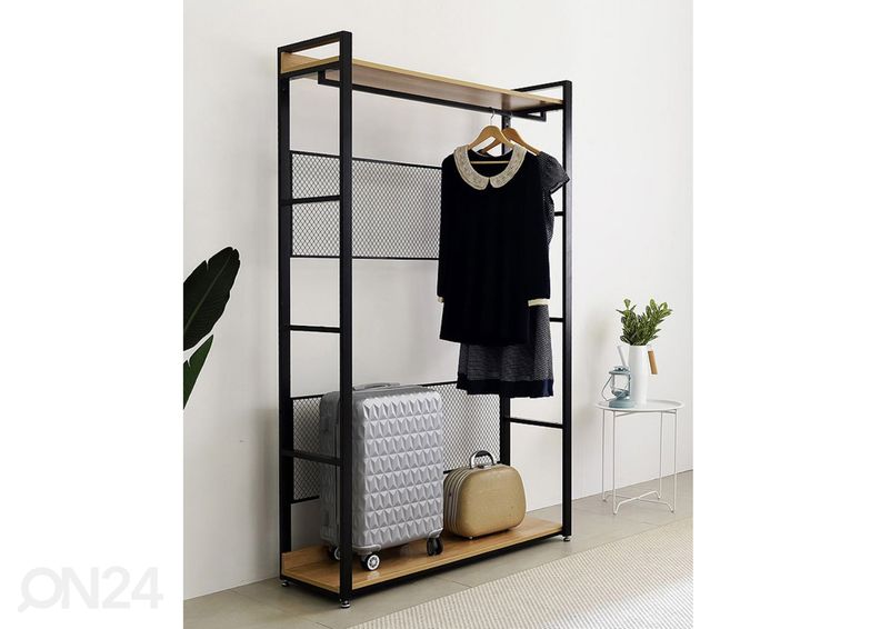 Vaatekaappijärjestelmä (2 hyllyä + 2 tankoa) 120x200 cm kuvasuurennos