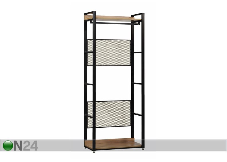 Vaatekaappijärjestelmä (2 hyllyä + 2 tankoa) 80x200 cm kuvasuurennos