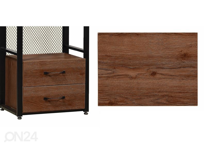 Vaatekaappijärjestelmä (2 hyllyä + 2 tankoa + laatikosto) 60x200 cm kuvasuurennos