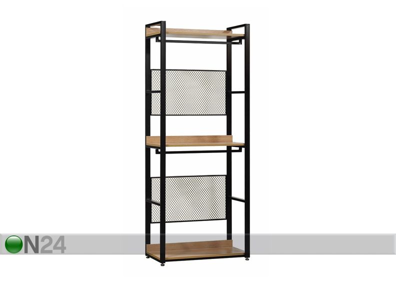 Vaatekaappijärjestelmä (3 hyllyä + 2 tankoa) 80x200 cm kuvasuurennos