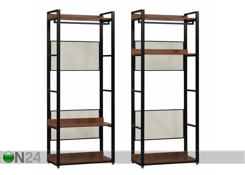 Vaatekaappijärjestelmä (3 hyllyä + 2 tankoa) 80x200 cm kuvasuurennos