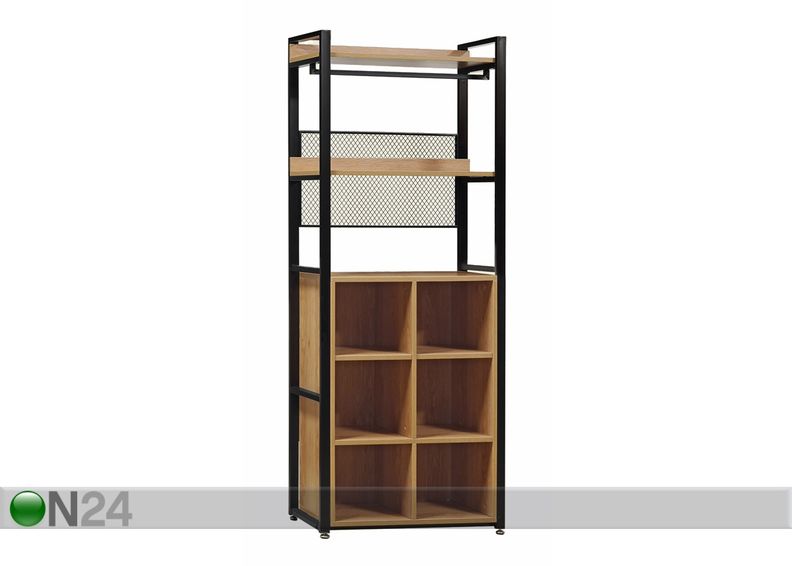 Vaatekaappijärjestelmä (3 hyllyä + 2 tankoa + kenkähylly) 80x200 cm kuvasuurennos