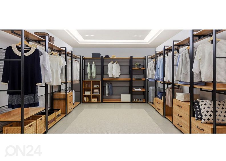 Vaatekaappijärjestelmä (4 hyllyä + 2 tankoa) 120x200 cm kuvasuurennos