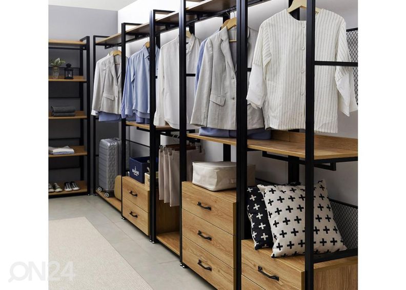 Vaatekaappijärjestelmän 3-osainen laatikosto (60 cm, vaalea) kuvasuurennos