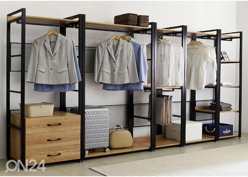 Vaatekaappijärjestelmän 3-osainen laatikosto (60 cm, vaalea) kuvasuurennos