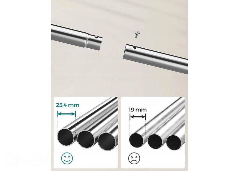 Vaaterekki pyörillä, kromi kuvasuurennos