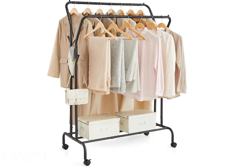 Vaaterekki pyörillä, musta kuvasuurennos