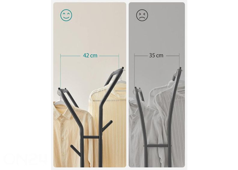 Vaaterekki pyörillä, musta kuvasuurennos