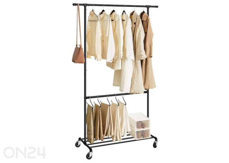 Vaaterekki pyörillä, musta kuvasuurennos