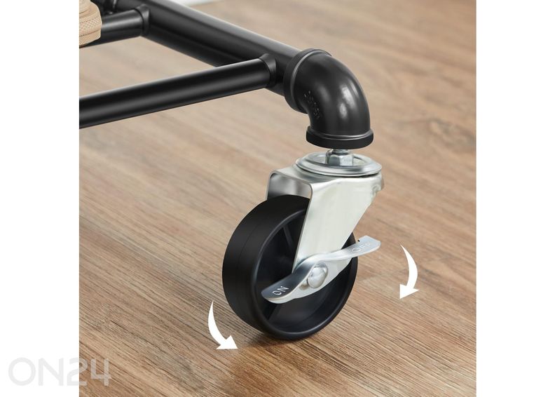 Vaaterekki pyörillä, musta kuvasuurennos