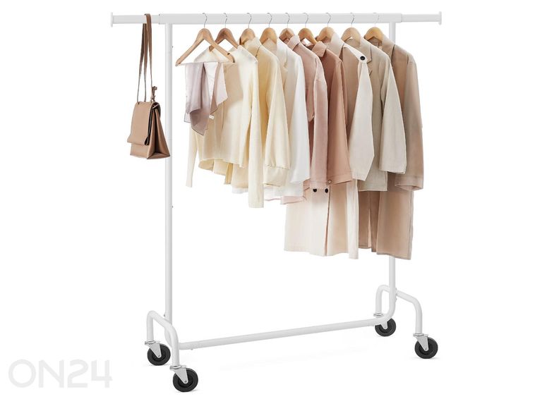 Vaaterekki pyörillä, valkoinen kuvasuurennos