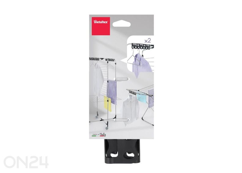 Vaateripustin pidike vaakasuoraan pyykkitelineeseen, 2 kpl, 24x6x2 cm kuvasuurennos