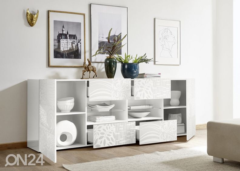 Valkoinen lipasto Miro 241 cm kuvasuurennos