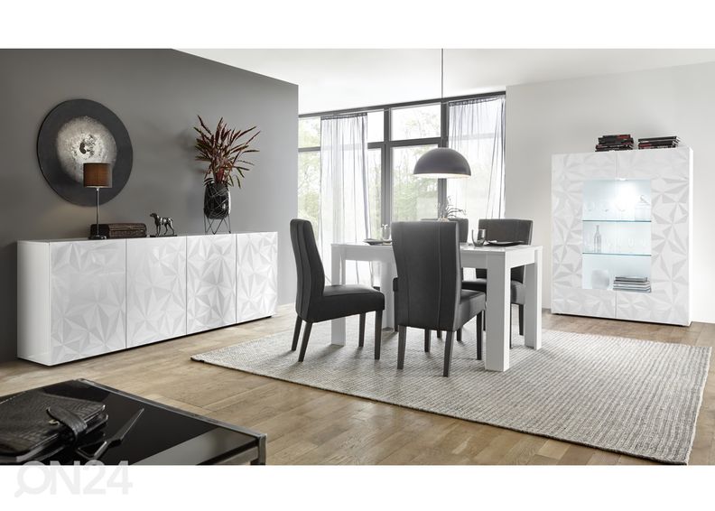 Valkoinen lipasto Prisma 09, 241cm kuvasuurennos