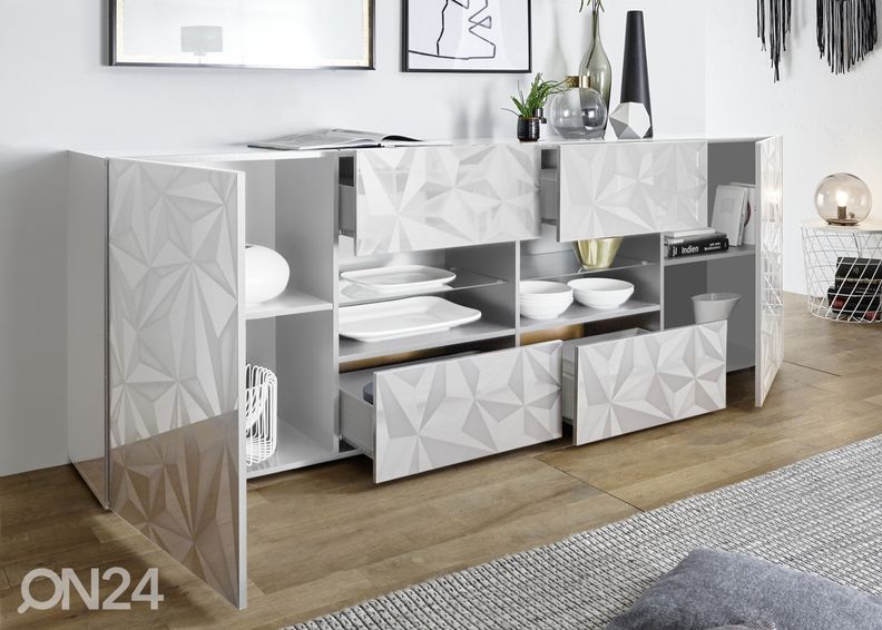 Valkoinen lipasto Prisma 241 cm kuvasuurennos