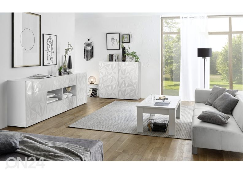 Valkoinen lipasto Prisma 241 cm kuvasuurennos