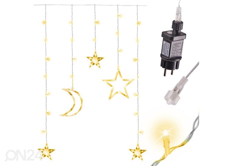 Valoverho Kuu ja Tähdet 2.5 m 138LED kuvasuurennos