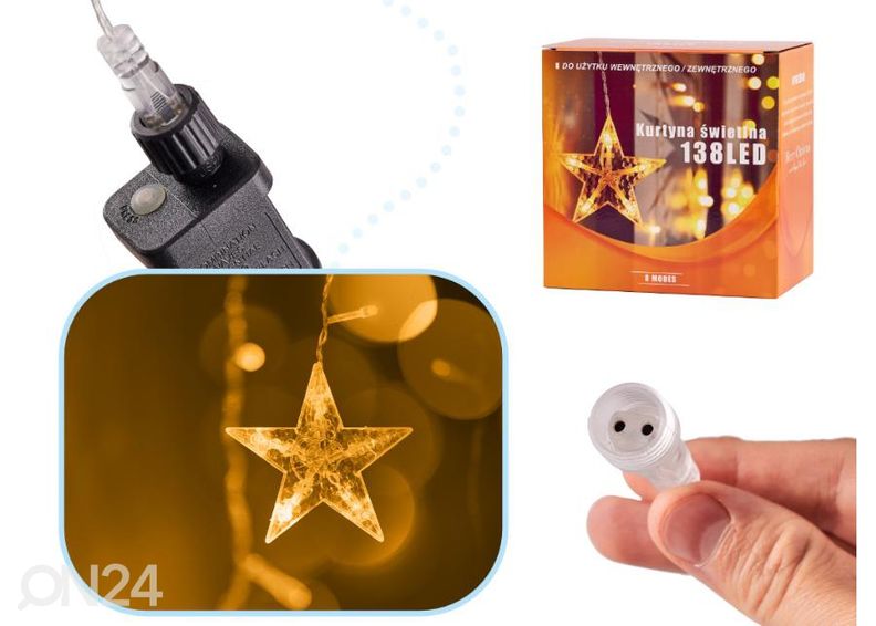 Valoverho Kuu ja Tähdet 2.5 m 138LED kuvasuurennos