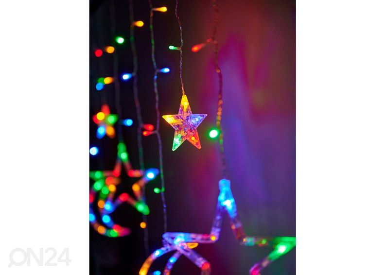 Valoverho Kuu ja Tähdet 2.5 m 138LED monivärinen kuvasuurennos