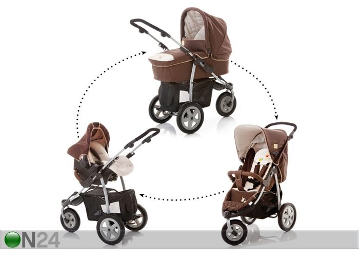 Vaunu-rattaat VIPER TRIO-SET POOH DOODLE BROWN kuvasuurennos
