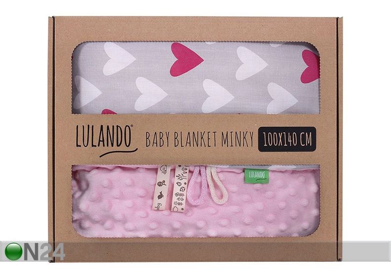 Vauvanpeitto LULANDO MINKY ROOSA 100x80 cm kuvasuurennos