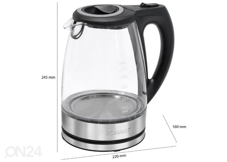Vedenkeitin lasikannulla Bomann kuvasuurennos
