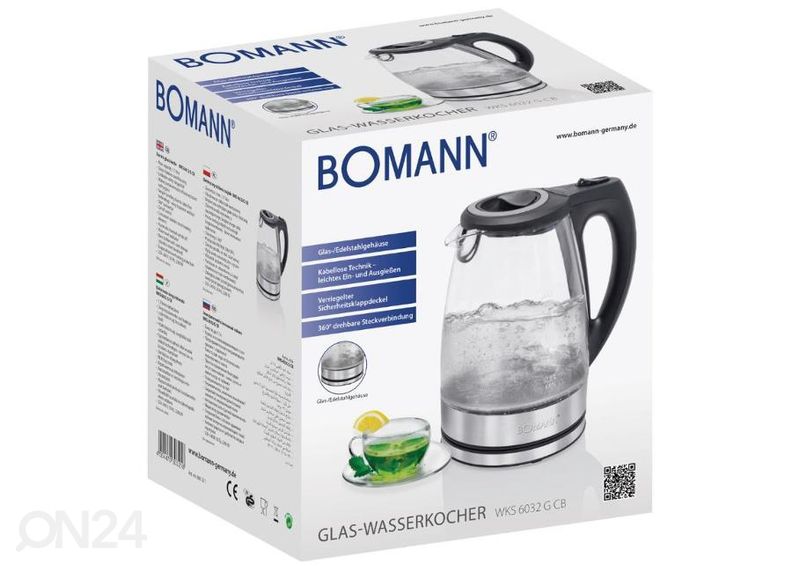 Vedenkeitin lasikannulla Bomann kuvasuurennos