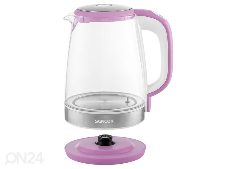 Vedenkeitin lasikuorella Sencor 2 L SWK2198RS, vaaleanpunainen kuvasuurennos