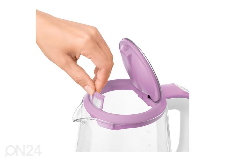 Vedenkeitin lasikuorella Sencor 2 L SWK2198RS, vaaleanpunainen kuvasuurennos