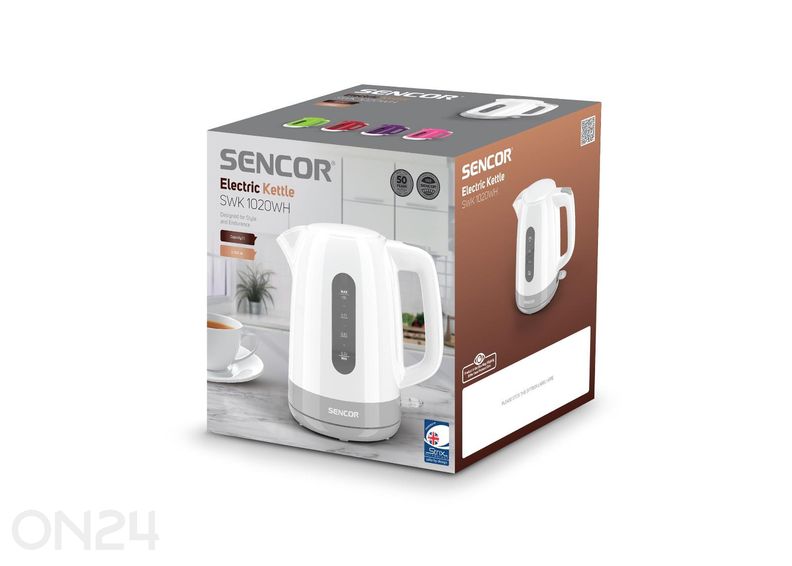 Vedenkeitin Sencor 1 L SWK1020WH, valkoinen kuvasuurennos