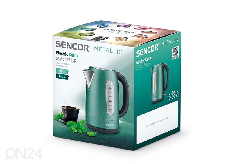 Vedenkeitin Sencor Metallic 1,7 L SWK1771GR kuvasuurennos