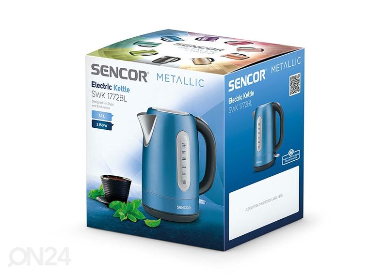 Vedenkeitin Sencor Metallic 1,7 L SWK1772BL kuvasuurennos
