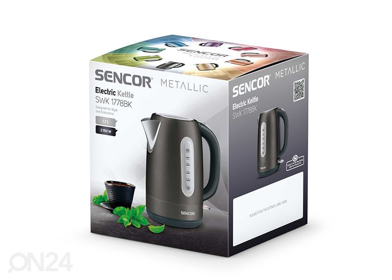 Vedenkeitin Sencor Metallic 1,7 L SWK1778BK kuvasuurennos