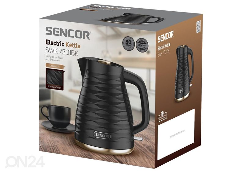 Vedenkeitin Sencor SWK7501BK,musta kuvasuurennos