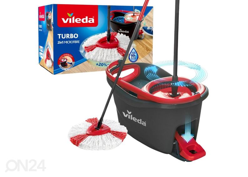 Vileda lattianpuhdistussetti Easy Wring&Clean Turbo moppi + sanko kuvasuurennos