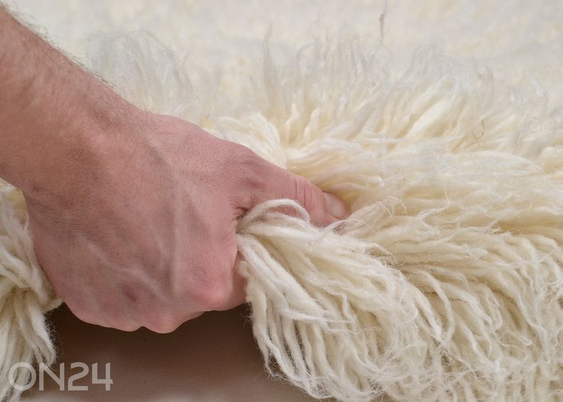 Villamatto Flokos Ø 200 cm kuvasuurennos