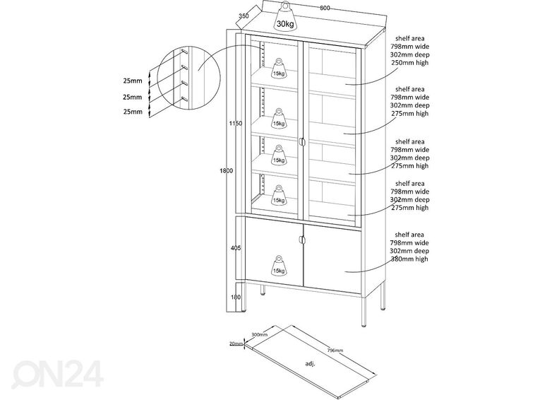 Vitriinikaappi Carbon kuvasuurennos