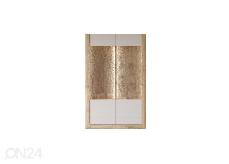 Vitriinikaappi Cassandra 129 cm, tammi/kashmir kuvasuurennos