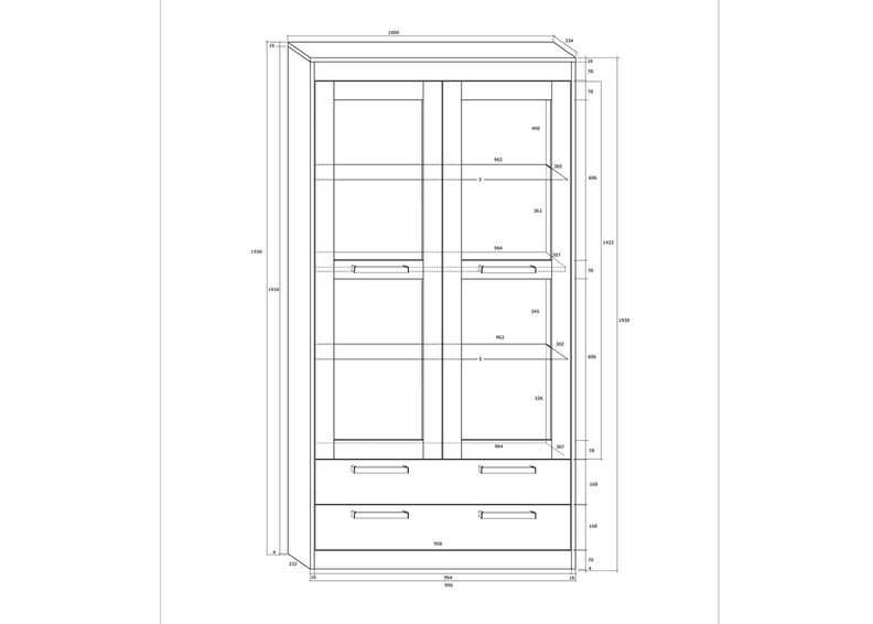 Vitriinikaappi Cobhy 100 cm kuvasuurennos