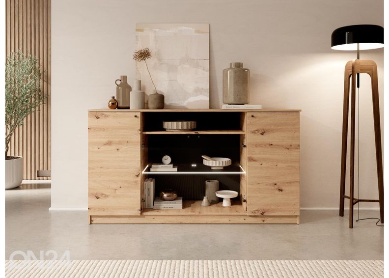 Vitriinikaappi Elk 160 cm + LED valaistus kuvasuurennos