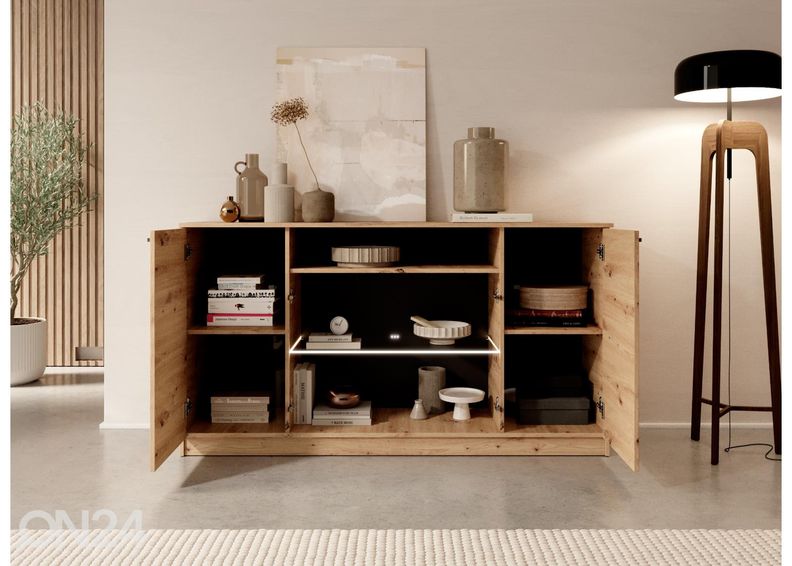 Vitriinikaappi Elk 160 cm + LED valaistus kuvasuurennos