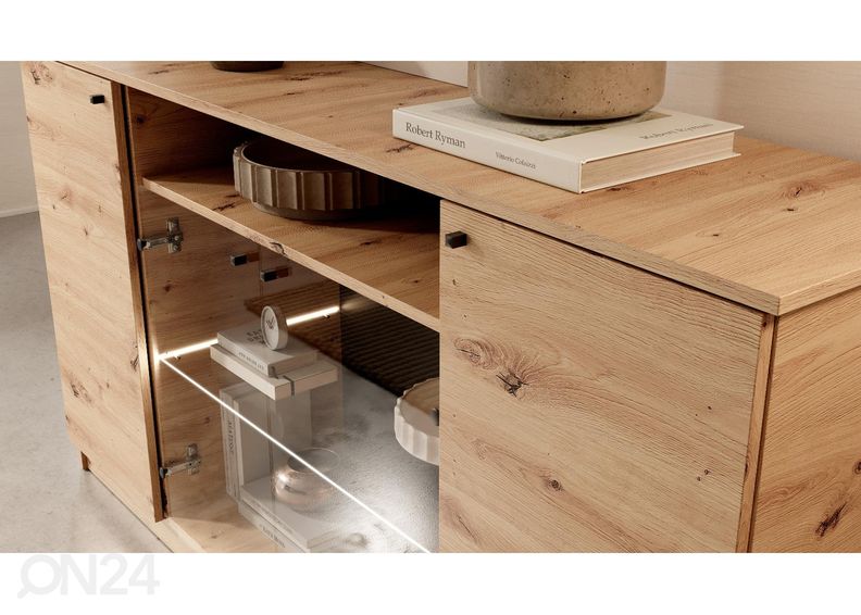 Vitriinikaappi Elk 160 cm + LED valaistus kuvasuurennos