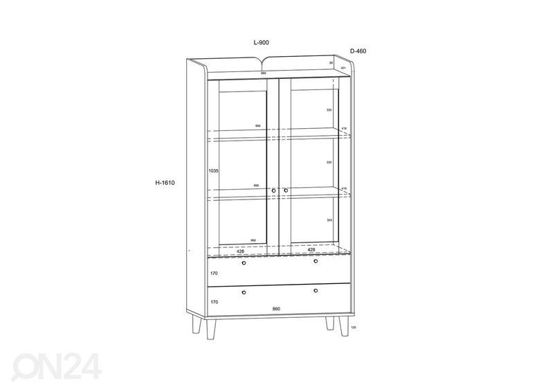 Vitriinikaappi Glandore kuvasuurennos