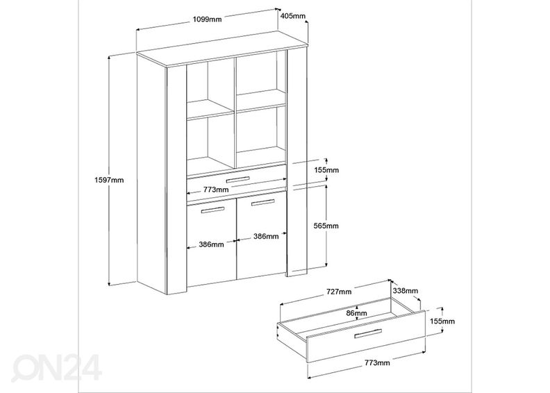Vitriinikaappi Helma 110 cm kuvasuurennos