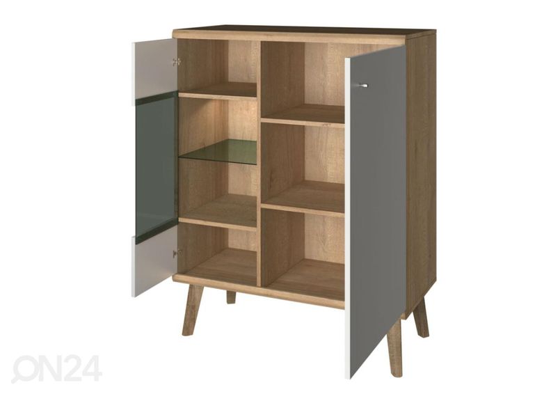 Vitriinikaappi + LED valaistus kuvasuurennos