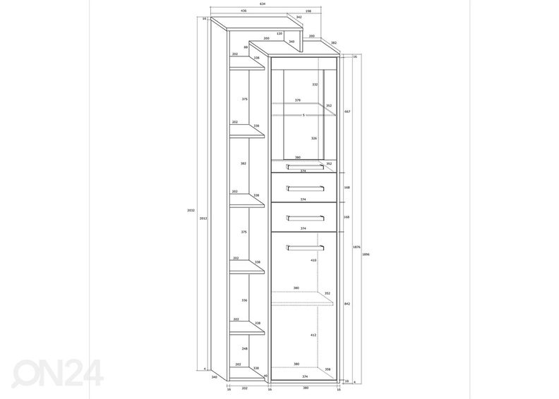 Vitriinikaappi Macroom 64 cm kuvasuurennos